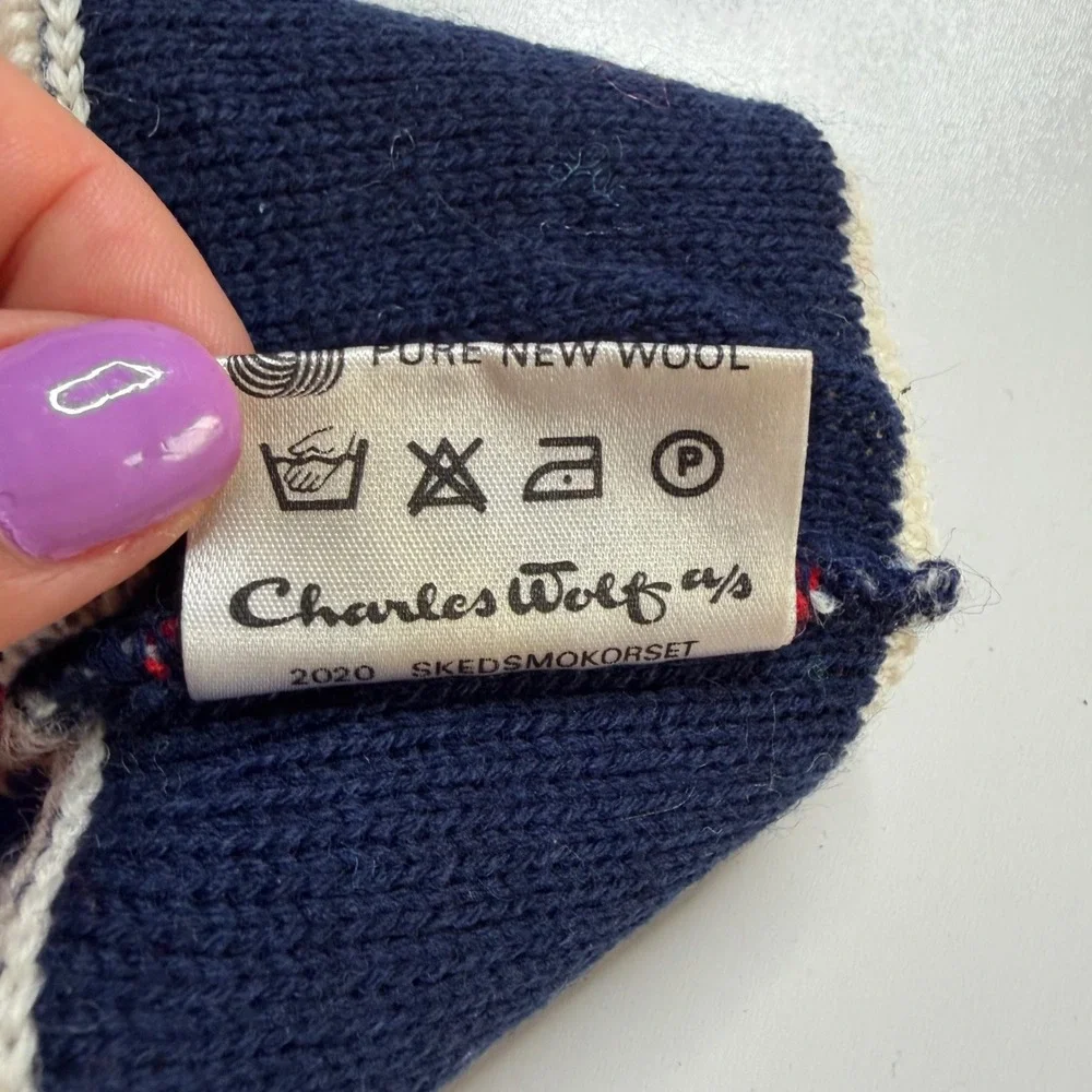 CHAWO OF NORWAY SKI Headband Cream Oslo 1982 Knit Wool Unisex Winter